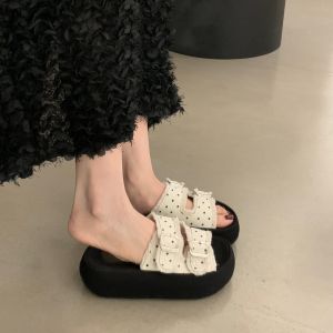 Free Shipping Thick-Soled One-Strap Sandals For Women Perfect For Summer Wear 2026 New Style With Polka Dots Suitable For Pairing With Dresses Beach Sandals