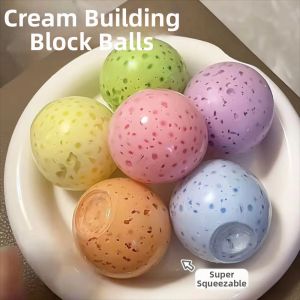 ERMENLED Slow Rebound Stress Relief Toy Squeeze Design Deformable Building Block Ball Fun DIY Clay Squeeze Toy for Children