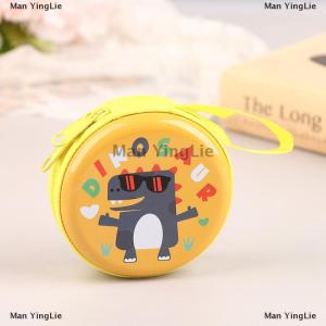 [COD] Man YingLie Lovely Dinosaur Round Purses Cute Print Wallet Zipper Change Purse For Boys Girls Earphones Storage Pouch
