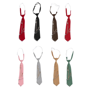 เนคไทสายรัดปรับได้แบบผูกสำหรับสมาชิกวงดนตรีและปัจเจกบุคคลห่วงโซ่กีตาร์โลหะพังค์สำหรับผู้ชายและผู้หญิง