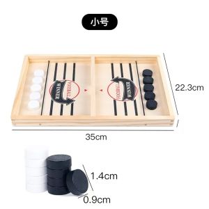 【SG Stock】Fast‑Paced Sling Puck Game Wooden Interactive Tabletop Hockey Board Game for Family Party