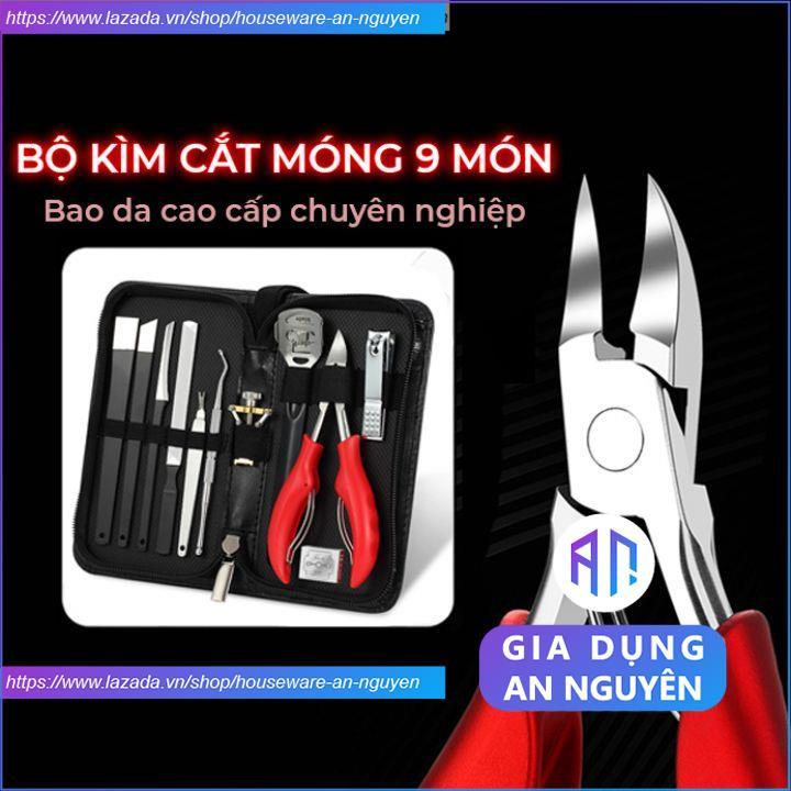 Bộ cắt móng tay, kìm bấm móng tay chân cao cấp 9 món dụng cụ làm nail ...