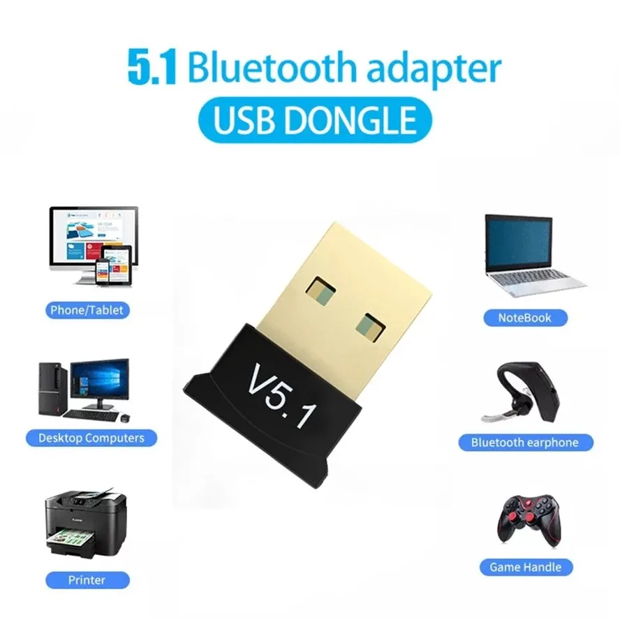 Bluetooth Adapter for PC Usb Bluetooth 5.3 Dongle Bluetooth 5.0 Receiver  for Speaker Mouse Keyboard Music