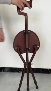 Adjustable Tungkod Cane Chair Foldable Heavy Duty Walking Aid For Elderly Quad Cane Support