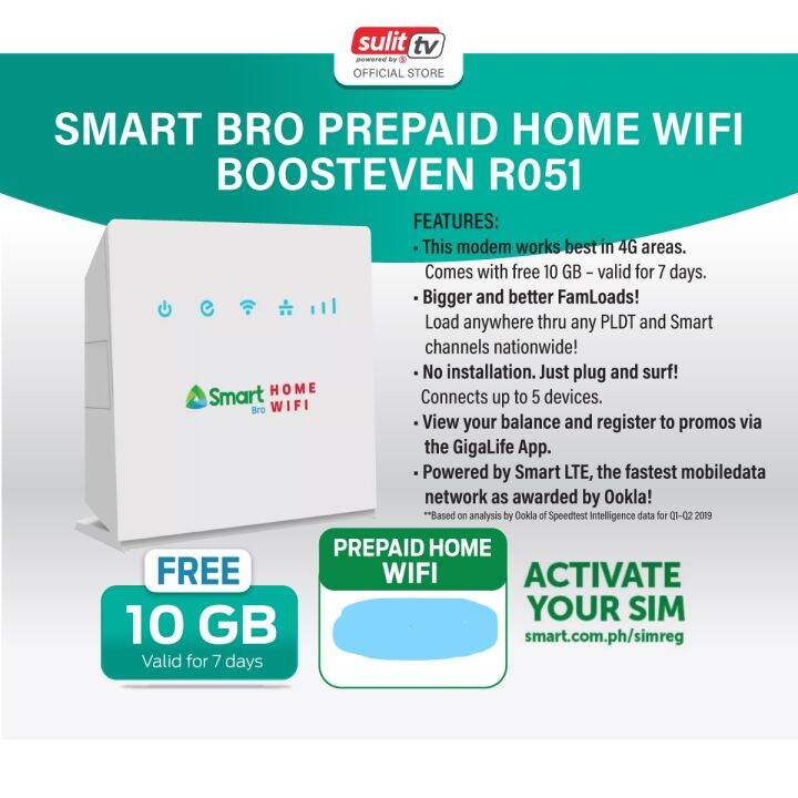 Pldt Smart Bro Prepaid Home Wifi Lte Boosteven R Lazada Ph