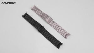 Anlinser Titanium Bands Compatible with Samsung Galaxy Watch 7/6/5/4/FE Band 44mm 40mm for Galaxy Watch 6 Classic 47mm 43mm/5 Pro 45mm No Gap Lightweight Metal Strap for Women Men (Black)