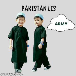 "NURAZ" Baju Koko Anak Laki-Laki Model Pakistan LIS - Baju Stelan Muslim - Usia 1-14 Tahun