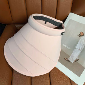 หมวกกันแดดป้องกันรังสียูวี หมวกกันแดดทรงกลวงสำหรับผู้หญิงในฤดูร้อน ปีกใหญ่พับได้พับได้