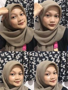 Hijab Segi Empat Bella Square anti letoy Jilbab Segi Empat Double Hycon Jilbab Segi Empat Warna Abu ash