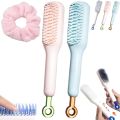 Hair Brush, Self-Cleaning Anti-Static Detangling Massage Comb, One-pull Clean Scalable Rotate Lifting Self Cleaning Hairbrush (White, Blue, Pink, 1 Count). 