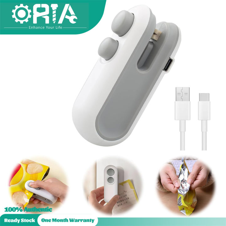 ORIA Mini Bag Sealer & Cutter – 2-in-1 Portable Heat Sealer For Snacks, Includes Batteries & Lanyard