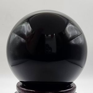 (SG Seller Ready Stocks) Natural Obsidian Ball Display Ornament 7.6cm
