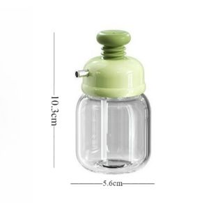 Glass oil bottle dispenser set with plastic stand for kitchen glass olive bottle spice jar set