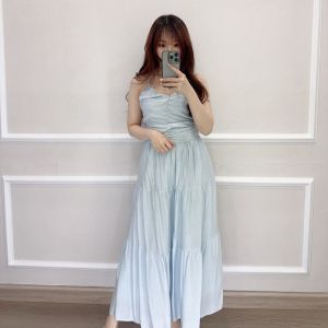 SV 6762 - Deviella Dress | Silvervogue | Gaun Katun Babat Midi Pakaian Kasual Wanita