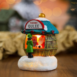LED Christmas Scene Cartoon Streetscape Decor Ornaments Building for Party Desktop Xmas Decor Holiday House Night Lamp Gift