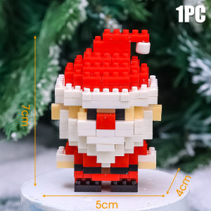 YESPERY Christmas Ornament Building Block Toy Santa Claus Reindeer Puzzle Assembling Bricks Table Decoration Toys Children Kids Christmas Gifts