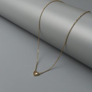 HB Jewelry BIANNI Mini Heart Embedded Pendant Chain Necklace for Women Non Tarnish Hypoallergenic Non Fading Elegant Minimalist Everyday Wear Fashion Jewelry Stylish Necklace
