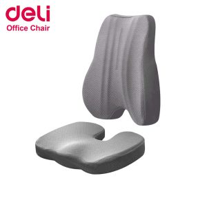 Deli เบาะรองนั่งเพื่อสุขภาพ เบาะรองก้น เบาะรองหลัง รองรับสรีระได้ดี บรรเทาอาการปวดหลัง ป้องกันอาการออฟฟิศซินโดรม ใช้ได้ทั้งเก้าอี้และเบาะรถยนต์ Cushion