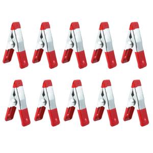 New 10Pcs Metal Spring Clamps 2" Clip for w/ Soft Plastic Tips Grip Photos
