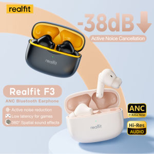 Realfit F3 ANC Bluetooth Earphone -38dB Noise Cancelling Tws Earbuds with Mic Supber Sound Quality