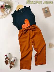 Setelan anak-anak perempuan model croptop motif katus viral usia 1 sampai 6 tahun//Oneset anak perempuan croptop dan celana kulot usia 1 sampai 6 tahun