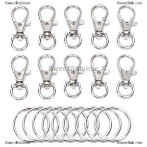 [COD] SweetBabiese 50 cái móc cài tôm hùm xoay kim loại móc có móc chìa khóa đồ trang sức thủ công tự làm