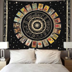 Mandala พื้นหลังผ้า Ins Tarot การ์ดสไตล์ชาติพันธุ์ตกแต่งผนังรูปแบบผ้าห้องนอนข้างเตียง Transformation Tapestry