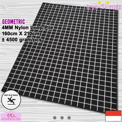 Tren-D-rugs Karpet lantai sweden bermotif alas permadani bulu kamar tidur ruang tamu modern minimalis anti slip 160 cm x 210 cm - NMs