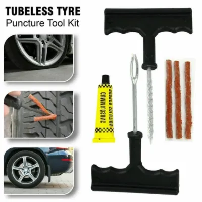 Set Alat Tambal Ban Tubles Tubeless Set Gagang Karet + Isi Refill Lem