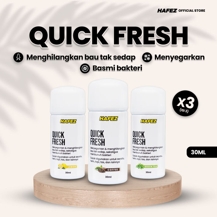 Hafez Quick Fresh - Parfum Sepatu/Helm/Topi, Mengharumkan & Membunuh Bakteri