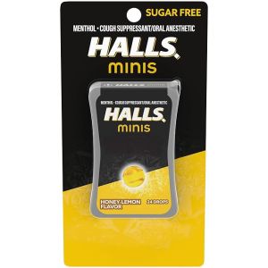 Kẹo ho HALLS Minis vị mật ong chanh không đường 24 viên HALLS Minis Honey Lemon Flavor Sugar Free Cough Drops 24 Drops