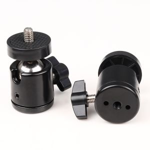 1/4 & 3/8 Screw Mount Ball Head Mount Metal 360 Degree Swivel Mini Ball Head for DSLR Camera Fill Light Tripod Ball Head