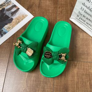 [Free Shipping] EVA Slippers For Women New Style Butterfly Bear Design Thick-Soled Flat Casual Beach Sandals Suitable For Outdoor Wear Thai Style In Stock