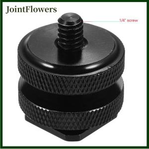 JointFlowers 1 4 Double Conversion Screw Flash Metal Hot Shoe Mounts Camera Flash Adapter Upgrade Photography 2-in-1 General Components Tools