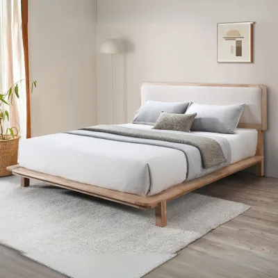Furniture DIrect MINO MUJI Style Queen Size Solid Wood Bed-Natural