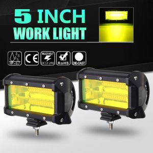 (COD+3 Days Delivery)Ph COD 1PCS/2PCS Waterproof 5inch 72W LED Work Light for Driving Fog Lamp Offroad Truck SUV Motorcycle