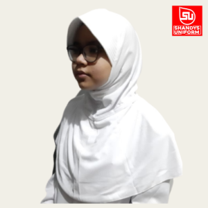 Shandys Uniform I kerudung bergo sd al azhar model rabani tali warna putih polos