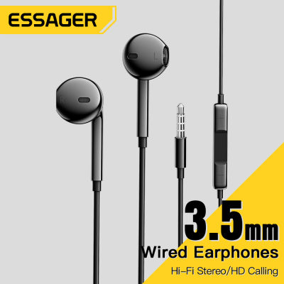 ESSAGER S320 Stereo Bass Headphone In-Ear 3.5MM Wired Earphones HIFI Earpiece with MIC For Tablet Laptop Xiaomi Samsung Vivo Oppo Huawei Phones