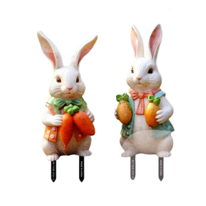 2pcs sáng tạo thỏ vườn Stake cho ngoài trời lễ hội trang trí cỏ chèn theo mùa sân trang trí PVC phụ kiện