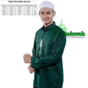 Baju koko dewasa Navy Biru Donker polos lengan panjang merk annur busana muslim habib habaib haibah