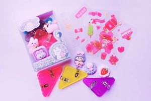 3pcs DIY Triangle Folder Assortment color Floder book side paper clip