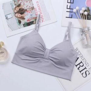 [ส่งเร็ว] ✨Kaykai_Shop✨❗พร้อมส่ง🚚สายเดี่ยว สีพื้น ตกแต่งโบว์ ปรับสายได้ เสริมฟองน้ำ ผ้านุ่ม ระบายอากาศ สปอร์ตบราสีสวยน่ารั🎁 123