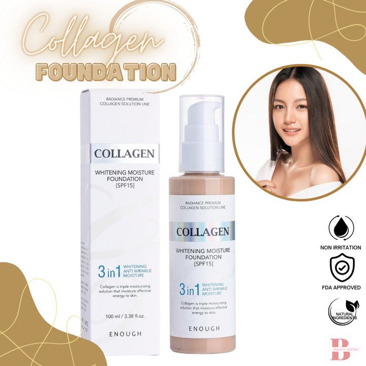 Collagen whitening moisture foundation SHF15 3in1 whitening anti ...