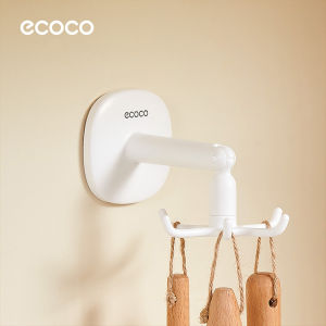 Ecoco Wall Hanging Hook Self-adhesive Ceiling Hook 360°Rotating 6-claw Hanger for Kitchen Bathroom