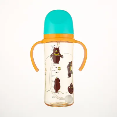 Botol susu bayi PPSU anti kolik 330ml bonus sedotan gravitasi / botol bayi ppsu
