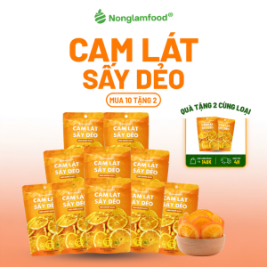 [10 Túi Tặng 2] Combo 10 Túi Cam Sấy Dẻo NONGLAMFOOD Dẻo Mềm Hàng Loại 1 Chuẩn Xuất Khẩu | Trái Cây Sấy Dẻo Ăn Vặt Túi 45g