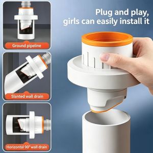 UTOPUS Plug-and-Play Drain Odor Stopper Auto Open/Close Plastic Sink Stopper Portable Leak Proof Floor Drain Seal Bathroom