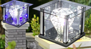 Outdoor Gate Light Outdoor Gate Lamp Weather Proof Outdoor Pilar Light Diamonds Blue Light LAMPU LUAR