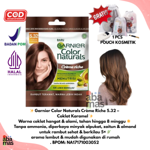 ORIGINAL BPOM! GARNIER HAIR COLOR CAT PEWARNA RAMBUT NATURAL INSTAN SACHET HALALPERMANEN PRIA/WANITA