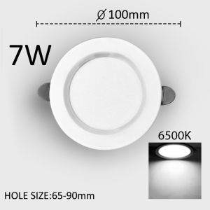 JACKSUN 10pcs Pinlight LED Ceiling Tricolor Pin Lights Recessed Downlight Panel Ceiling Light 3 Color 5W/7W/9W/12W for Living Room Bedroom Bathroom Office